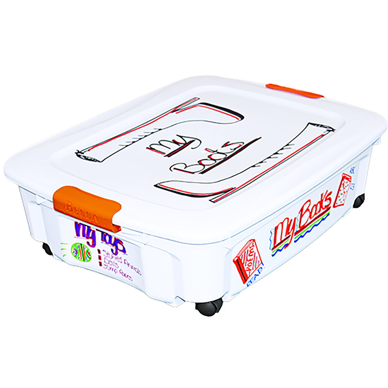 Bella Storage Solution 35.7 qt. Underbed Locking Lid Dry Erase Storage